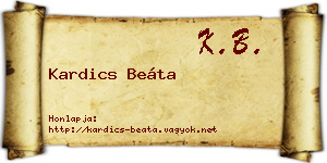 Kardics Beáta névjegykártya