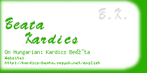 beata kardics business card